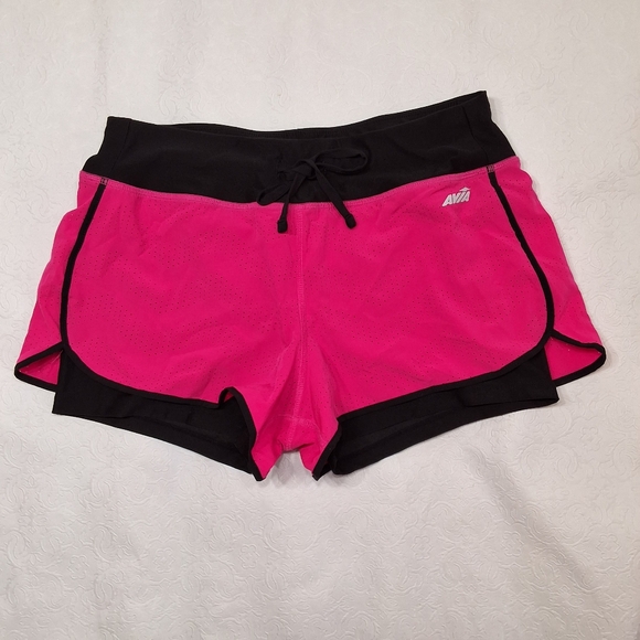 Avia Pants - Avia Running Athletic Shorts Pink & Black Size M